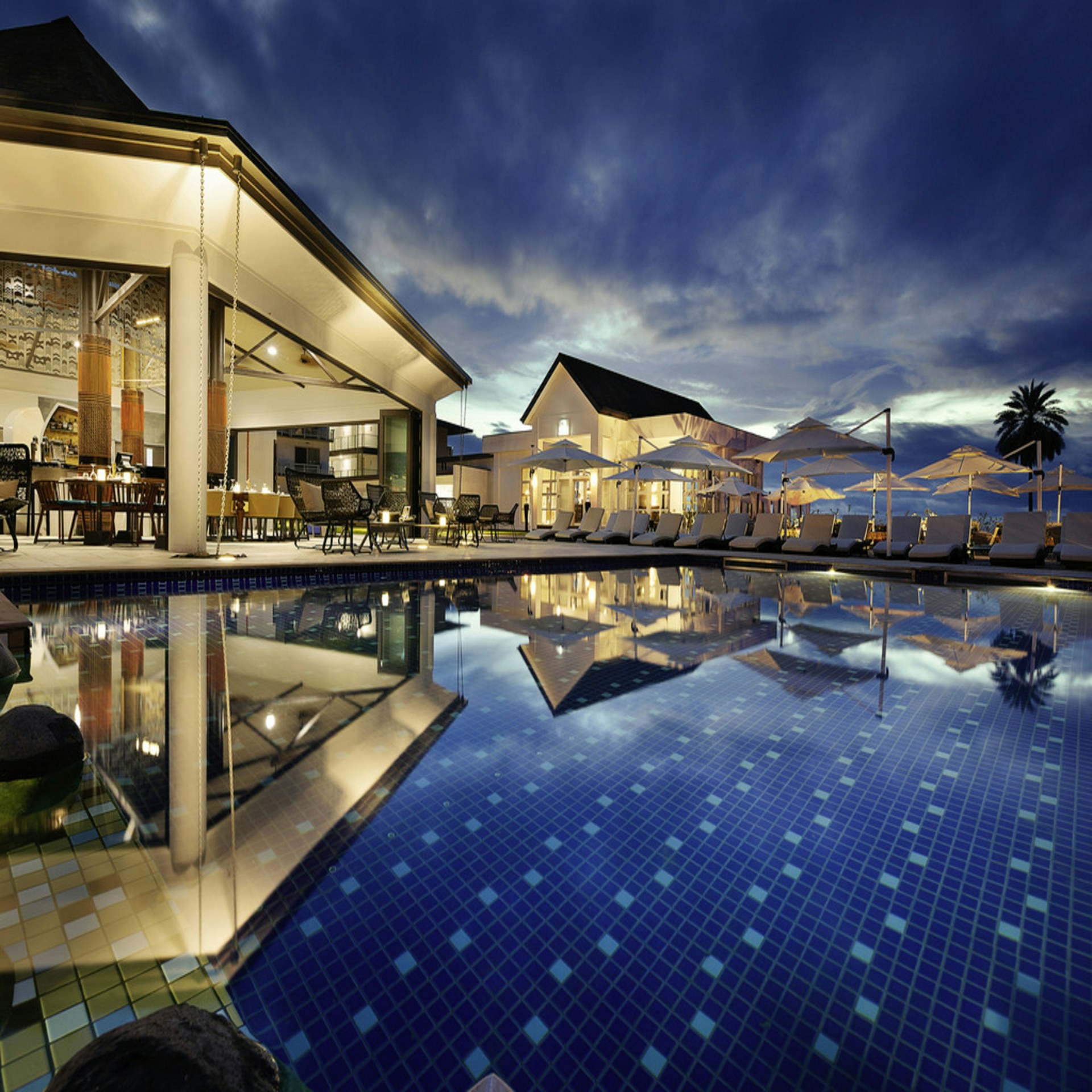 Luxury all-inclusive resort pool and grounds